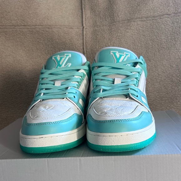 Louis Vuitton Trainer Sneakers 'Teal White'  - Tiffany Green - Size 11US, 10UK - Picture 5 of 15